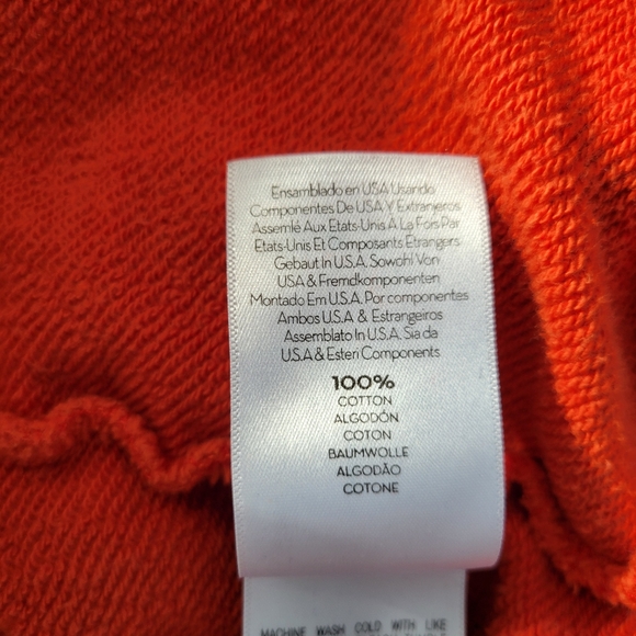 Mother The Square Hoodie Block Party Sweatshirt Red Orange L - Picture 10 of 16